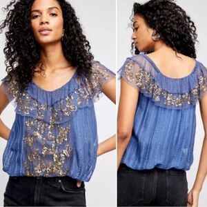 Free People Elisas Off-The-Shoulder Top in Wild Moon, XS